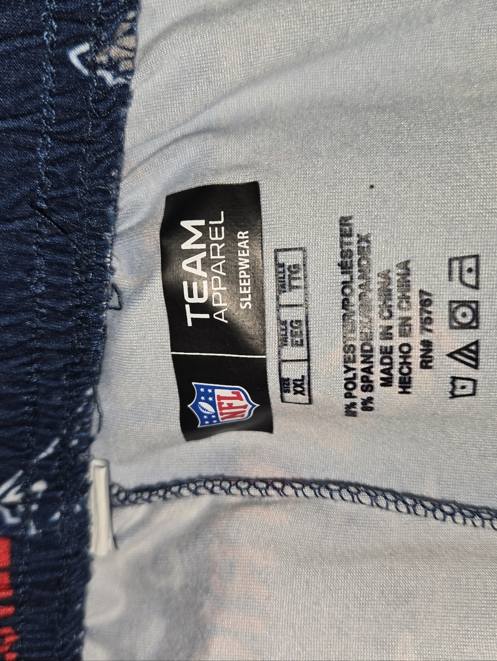Patriots -Team Apparel Navy and Red Mens Pajama Pants - XXL - Picture 2 of 3